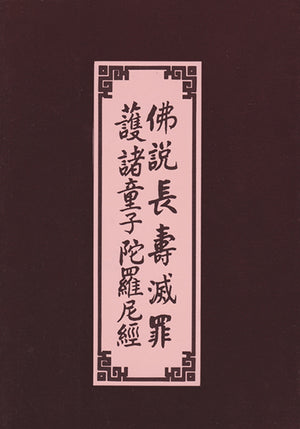 佛說長壽滅罪護諸童子陀羅尼經 Protecting Youth Dharani Sutra (Chinese)